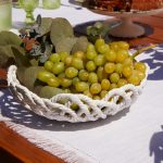 Fructiera din portelan, impletit, rachita, 25,8×25,8×8,4 - Preziosa, alb