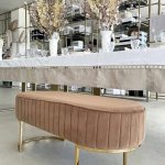 Bancheta catifea, Marrone, 105x40x42 cm, Hanna
