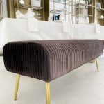 Bancheta catifea, Cioccolato, 129x45,5x48 cm, Hanna