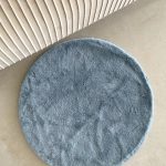 Covor blana Rotund Lepus, 65cm, Albastru, Fancy Home