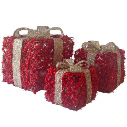 SET 3 DECORATIUNI CADOURI CU LUMINITE MERCURY HOME