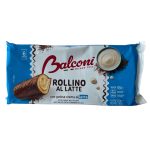 PRAJITURA GLAZURATA UMPLUTA CU CREMA DE LAPTE ROLLINO BALCONI 6X37=222 G