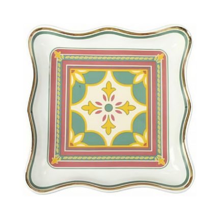 PLATOU PORTELAN CU MARGINE AURIE 16,5 X 16,5 CM LE CEMENTINE BRANDANI