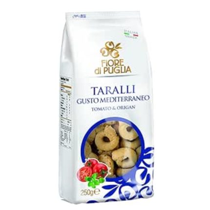 BISCUITI ROSII SI OREGANO TARALLI FIORE DI PUGLIA 250 G