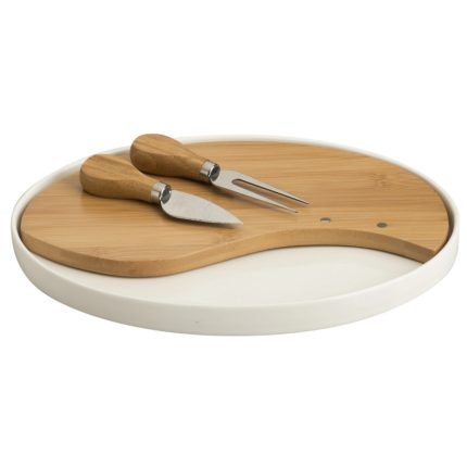 PLATOU SERVIRE BRANZETURI DIN PORTELAN SI BAMBUS Ø23 CM BRANDANI