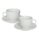 SET 2 CANI ESPRESSO 90 ML CU 2 FARFURII DIN PORTELAN DELIZIE BRANDANI