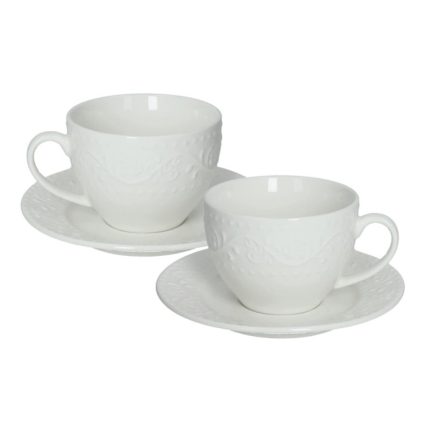 SET 2 CANI ESPRESSO 90 ML CU 2 FARFURII DIN PORTELAN DELIZIE BRANDANI