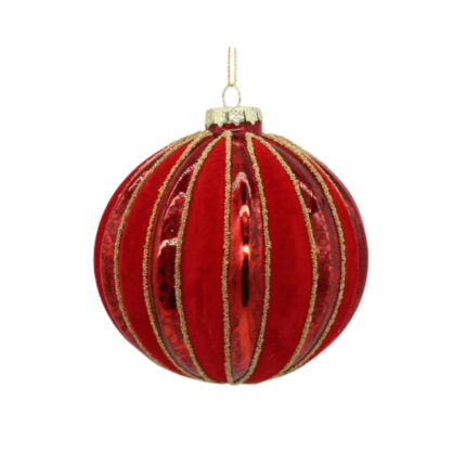 GLOB STICLA ROSU CU CATIFEA 10 CM PREZIOSA LUXURY HOME