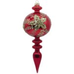 GLOB STICLA ROSU 25 CM HANNA HOME