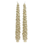 SET 2 LUMANARI AURII BRAD 26X6X4 CM PREZIOSA HOME