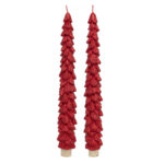 SET 2 LUMANARI ROSII BRAD 26X6X4 CM PREZIOSA HOME