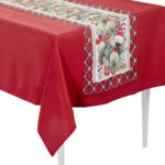 FATA DE MASA CU NAPRON 12 PERSOANE  XMAS FLOWER PREZIOSA HOME