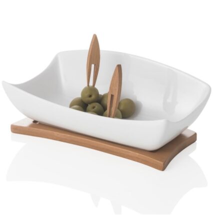 SET SERVIRE BOL CU PLATOU BAMBUS BRANDANI