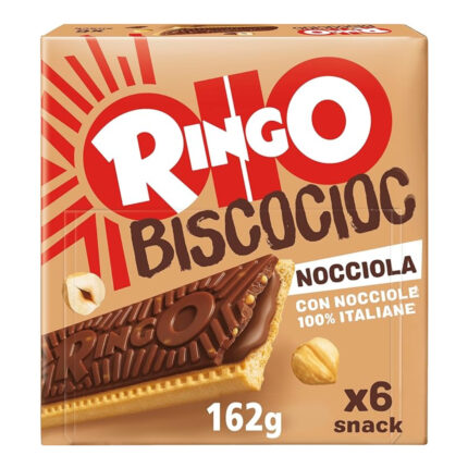 BISCUITI CU CREMA DE ALUNE RINGO 162 G