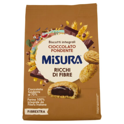 BISCUITI CU FAINA INTEGRALA SI CIOCOLATA MISURA 260 G