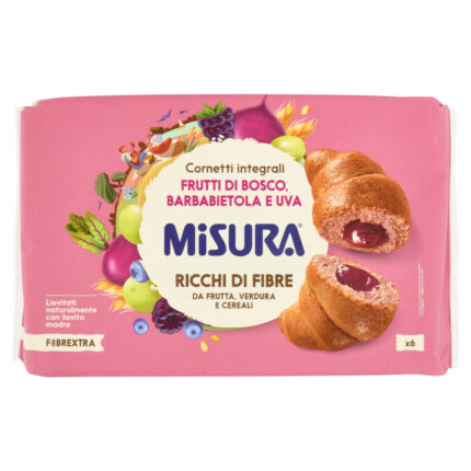CORNURI CU FAINA INTEGRALA SI CREMA DE FRUCTE DE PADURE MISURA 308 G