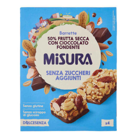 BATON CU FRUCTE USCATE SI CIOCOLATA FARA ZAHAR ADAUGAT MISURA 120 G