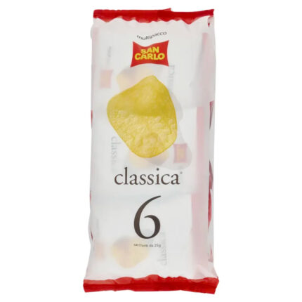 CHIPSURI DIN CARTOFI CU SARE CLASSICA SAN CARLO 6 X 25=150 G