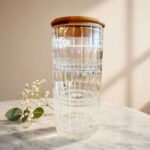 SET 3 BORCANE 3X500 ML DIN STICLA CU CAPAC DIN BAMBUS MERCURY HOME - imagine 2